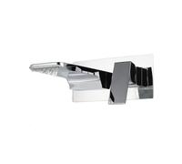 WIQUYBML Robinet de lavabo en cuivre encastré Effet Cascade, Vasque Murale, mitigeur intégré argenté, Monobloc, avec boîte