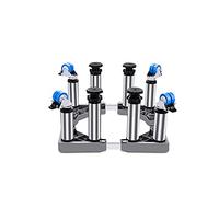 WIQUYBML roulettes réglables pour Lave-Linge, sèche-Linge et réfrigérateur - Support de Sol Mobile de 41 à 65 cm en Bois Robuste avec Plateau intégré