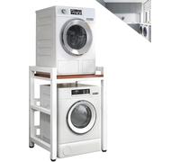 WIQUYBML Support de séchage à Hauteur réglable, kit d'empilage Portable pour Lave-Linge et étagère de Rangement d'une capacité de 400 kg, Compatible avec Lave-Vaisselle et Lave-Linge.