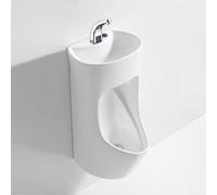 WIQUYBML Urinoir Mural pour évier de Cuisine, urinoir en céramique pour Hommes avec Robinet intégré et capteur, urinoir Commercial pour Hommes, pour Bars, hôtels, Toilettes publiques