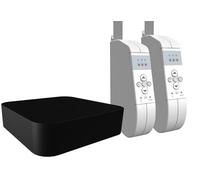 WIR elektronik eWICKLER eW930-F Kit radio standard avec enrouleur de sangle électrique + pont mat V7 mini pour sangle de 17-23 mm, montage en saillie, jusqu'à 45 kg, Smart Home (2 fenêtres)