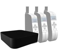 WIR elektronik eWICKLER eW930-F Kit radio standard avec enrouleur de sangle électrique + pont mat V7 mini pour sangle de 17-23 mm, montage en saillie, jusqu'à 45 kg, Smart Home (3 fenêtres)