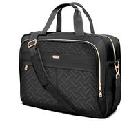 WIRABO Sacoche pour Ordinateur Portable Femme 17.3 Pouces Imperméable Mallette Bandoulière Sacoche Porte Document pour Travail Affaires Université, Cœur noir