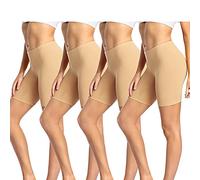 wirarpa Anti Frottement Cuisse Femme Short sous Robe Panty Coton Shorty Lot de 4 Beige Taille XL