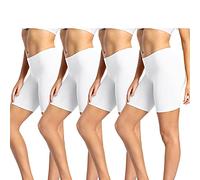 wirarpa Anti Frottement Cuisse Femme Short sous Robe Panty Coton Shorty Lot de 4 Blanc Taille M