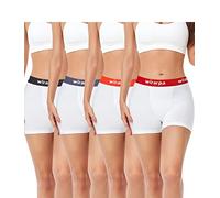 wirarpa Boxer Femme Coton Shorty Anti Frottement Shorts Caleçons Femmes 3'' Inseam Lot de 4 Blanc Taille M