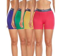 wirarpa Boxer Femme Coton Shorty Anti Frottement Shorts Caleçons Femmes 3'' Inseam Lot de 4 Multicolor Taille L