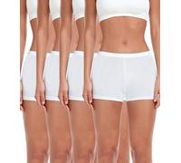 wirarpa Boxer Femme Shorty Femmes Panty Coton Short Caleçon avec Entrejambe Large Coton Lot de 4 Blanco Taille XL