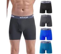 wirarpa Boxer Homme Coton Caleçon Hommes Élastique Confortable Braguette Ouverte sans Etiquette Lot de 4 Multicolore Taille L