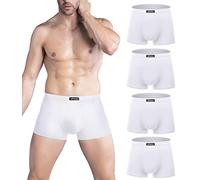 wirarpa Boxers Hommes Microfibre Calecon Slips Micro Modal Blanc Pack de 4 Taille L