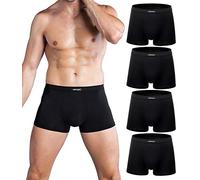wirarpa Boxers Hommes Microfibre Calecon Slips Micro Modal Multipack Pack de 4 Noir Taille S