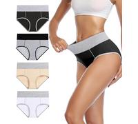 wirarpa Culotte Femme Coton Culottes Taille Haute Slip Sport ,XL,Multicolore07-lot de 4