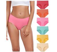 wirarpa Culotte Femme Coton Slip Femme Confortable Culottes Doux Lot de 6 Multicolor Taille M