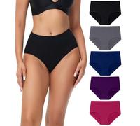 wirarpa Culotte Femme Coton Taille Haute Slip Elasticité Culottes Femme Lot de 5 Multicolor Taille M