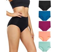 wirarpa Culotte Femme Coton Taille Haute Slips Lot de 5 Noir/Bleu/Violet/Orange/Vert XXL