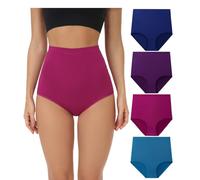 wirarpa Culotte Femme Coton Taille Très Haute Culottes Elasticité Slips Lot de 4