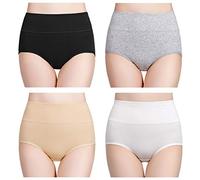 wirarpa Culotte Femme Taille Haute Boxer élastique Coton Slip Confort Shorty Lot de 4 Multicolore Taille S