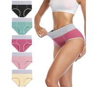 wirarpa Culottes Coton pour Femmes Shorty Confort Slips Femme Culotte Taille Haute Lot de 5 Multicolor Taille S