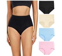 wirarpa Culottes en Coton Taille Haute, pour Femmes, sous-vêtements - Multicolore -XXL,Lot de 4