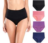 wirarpa Culottes Gainante Ventre Plat Femmes Coton Taille Haute Stretch Slip Grossesse Accouchement Culotte Lot de 4 Multicolore Taille S