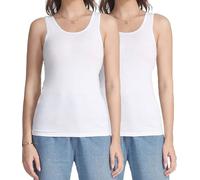 wirarpa Débardeur Femme Coton Tank Top Confort Basic Caraco Classics Lot de 2 Blanc Taille XL