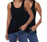 wirarpa Débardeur Femme Coton Tank Top Confort Basic Caraco Classics Lot de 2 Noir Taille S