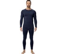 wirarpa Ensemble de sous-vêtements Thermiques Homme Doublé Polaire Haut & Bas Maillot de Corps Longues et Pantalon Pyjama Hiver Marine Taille XL
