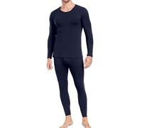 wirarpa Ensemble de sous-vêtements Thermiques Homme Légers Haut & Bas Maillot de Corps Longues et Pantalon Bleu Foncé Taille M