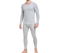 wirarpa Ensemble de sous-vêtements Thermiques Homme Légers Haut & Bas Maillot de Corps Longues et Pantalon Gris Taille M