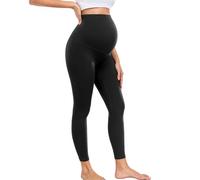 wirarpa Leggings de maternité Taille Haute Pantalon de maternité Opaque Leggings de Grossesse Elastique Souple Maternité Mode Maison Yoga Sport Noir Taille S