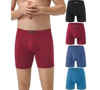 wirarpa Lot de 4 Boxers Boxer Long Homme Caleçon pour Braguette Ouverte sans Étiquette Ultra Doux Confortale Multicolore Taille XXL