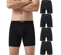 wirarpa Lot de 4 Boxers Boxer Long Homme Caleçon pour Braguette Ouverte sans Étiquette Ultra Doux Confortale Multicolore Taille XL