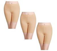 wirarpa Panty Coton Cycliste Short Femme Long Culottes Boxer Shorty Legging Boxer Caleçon ,Beige-lot de 3,M