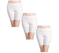 wirarpa Panty Coton Cycliste Short Femme Long Culottes Boxer Shorty Legging Boxer Caleçon Grande Lot de 3 Blanc Taille XXL