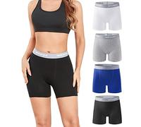 wirarpa Short Cycliste Femme Panty Anti Frottement Shorty Coton Legging Court Boxer Caleçon 5,5 "Inseam Lot de 4 Multicolore Taille M