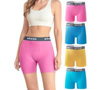 wirarpa Short Cycliste Femme Panty Anti Frottement Shorty Coton Legging Court Boxer Caleçon 5,5 "Inseam Lot de 4 Multicolor Taille XL