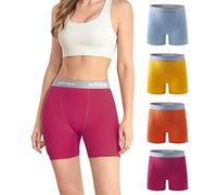 wirarpa Short Cycliste Femme Panty Anti Frottement Shorty Coton Legging Court Boxer Caleçon 5,5 "Inseam Lot de 4 Multicolore Taille S