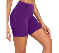wirarpa Short de Sport Cycliste Femme Taille Haute Legging Court Yoga Running Fitness Shorty sous Robe Anti Frottement Cuisse Violet Foncé Taille XS
