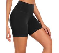 wirarpa Short de Sport Cycliste Femme Taille Haute Legging Court Yoga Running Fitness Shorty sous Robe Anti Frottement Cuisse Noir Taille S