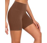 wirarpa Short de Sport Cycliste Femme Taille Haute Legging Court Yoga Running Fitness Shorty sous Robe Anti Frottement Cuisse Brun Taille S