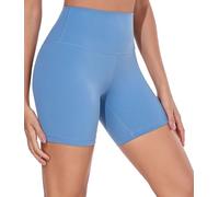 wirarpa Short de Sport Cycliste Femme Taille Haute Legging Court Yoga Running Fitness Shorty sous Robe Anti Frottement Cuisse Iceberg Bleu Taille S