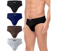 wirarpa Slip Homme Coton Doux sous-Vêtements Confortable Slips Hommes Lot de 4 Multicolore Taille M
