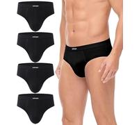 wirarpa Slip Homme Coton Doux sous-Vêtements Confortable Slips Hommes Lot de 4 Noir Taille L