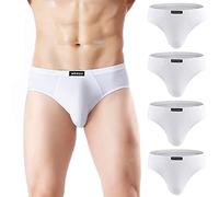 wirarpa Slip Homme Elasticité Microfibre sous Vetement Lot de 4 Blanc Taille M