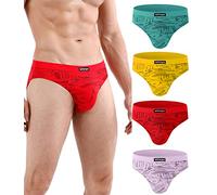wirarpa Slip Homme Elasticité Microfibre sous Vetement Lot de 4 Multicolor Taille 3XL