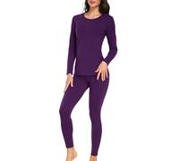 wirarpa sous Vetement Thermique Femme Légers Ensemble Haut Manches Longues et Pantalon Violet Taille L