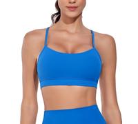 wirarpa Soutien-Gorge de Sport Femmes Rembourré Y Dos Spaghetti Straps Yoga Bra Tops Bleu Vif Taille XL