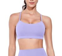 wirarpa Soutien-Gorge de Sport Femmes Rembourré Y Dos Spaghetti Straps Yoga Bra Tops Lilas Taille XL