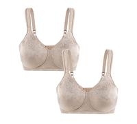 wirarpa Soutien-gorge sans fil pour femme - Couverture complète - Minimiseur de taille - Non rembourré - Confortable - Multipack, Beige-Lot de 2, 105F