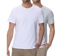 wirarpa T-Shirt Coton Hommes Classics Tee Round Neck Lot de 2 Gris/Blanc Taille XL
